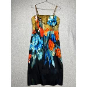 Anthropologie Moulinette Soeurs Womens Watercolor Silk Blend Sundress Sz 8 Boho